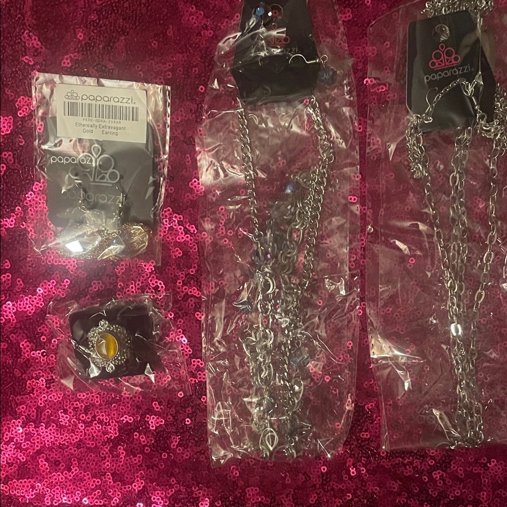 Paparazzi Silver and Yellow Jewelry Set